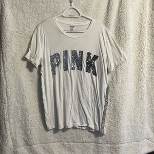 Pink silver sequin top